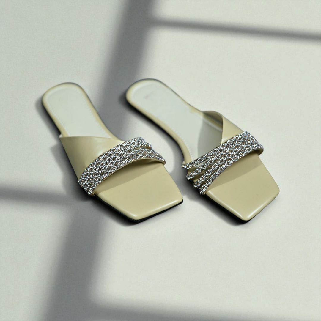 Nude Luxe Spark Slides