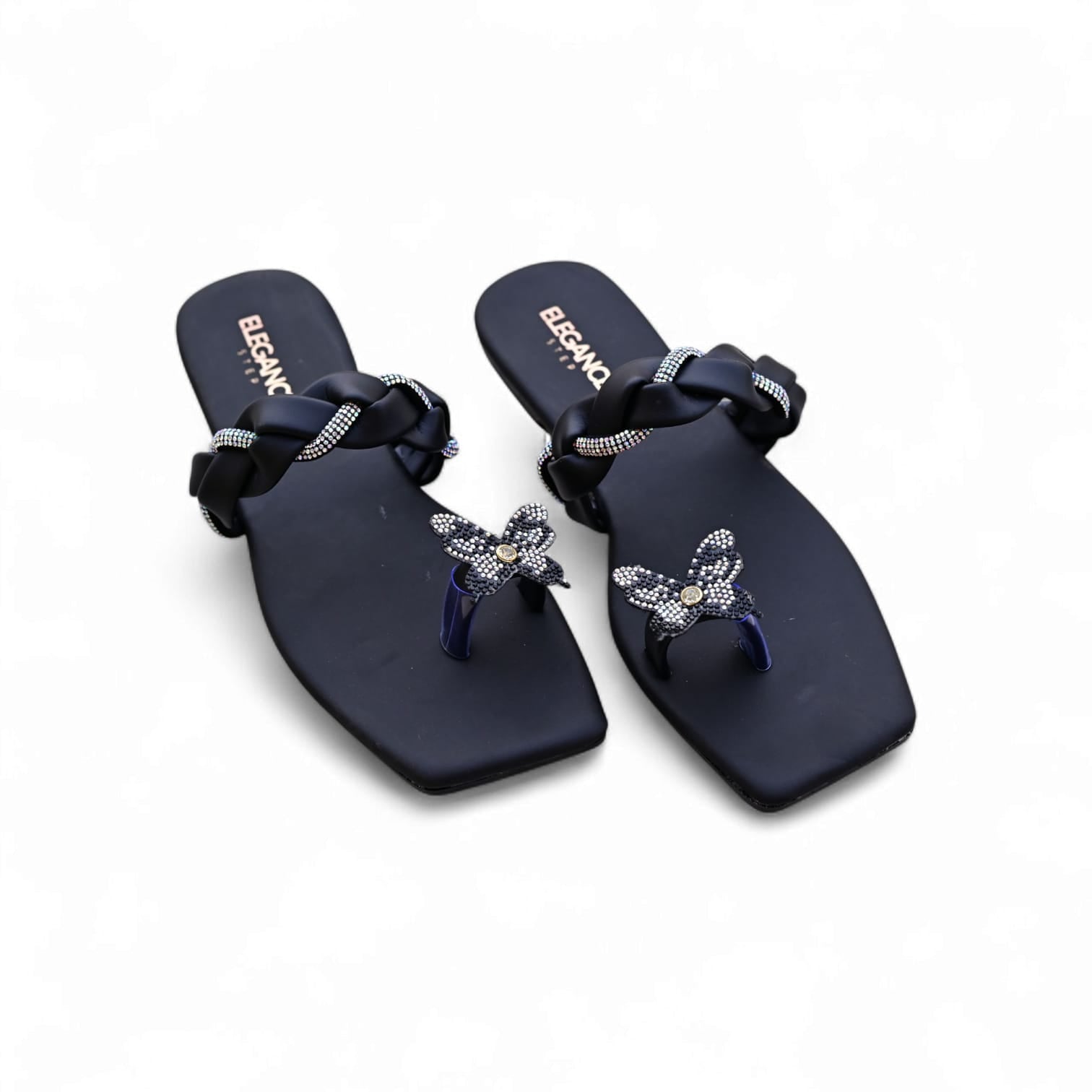 Elegance Crystal Butterfly Flats