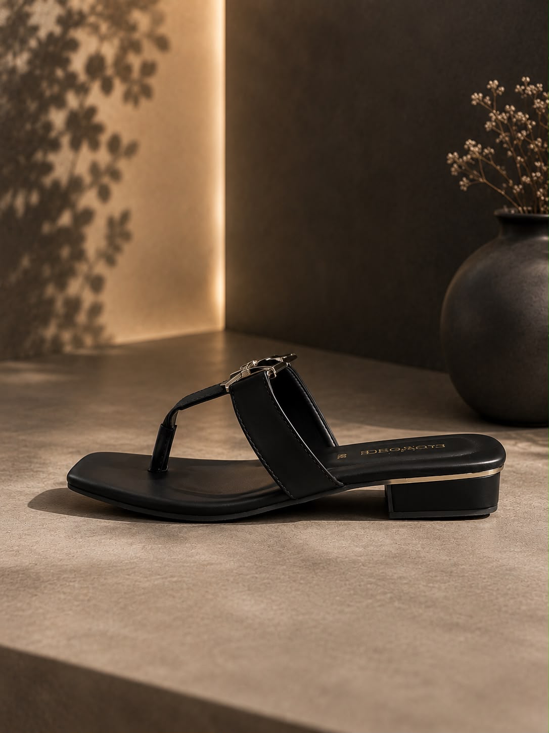 Luxe Gold Accent Flat Thong Sandals