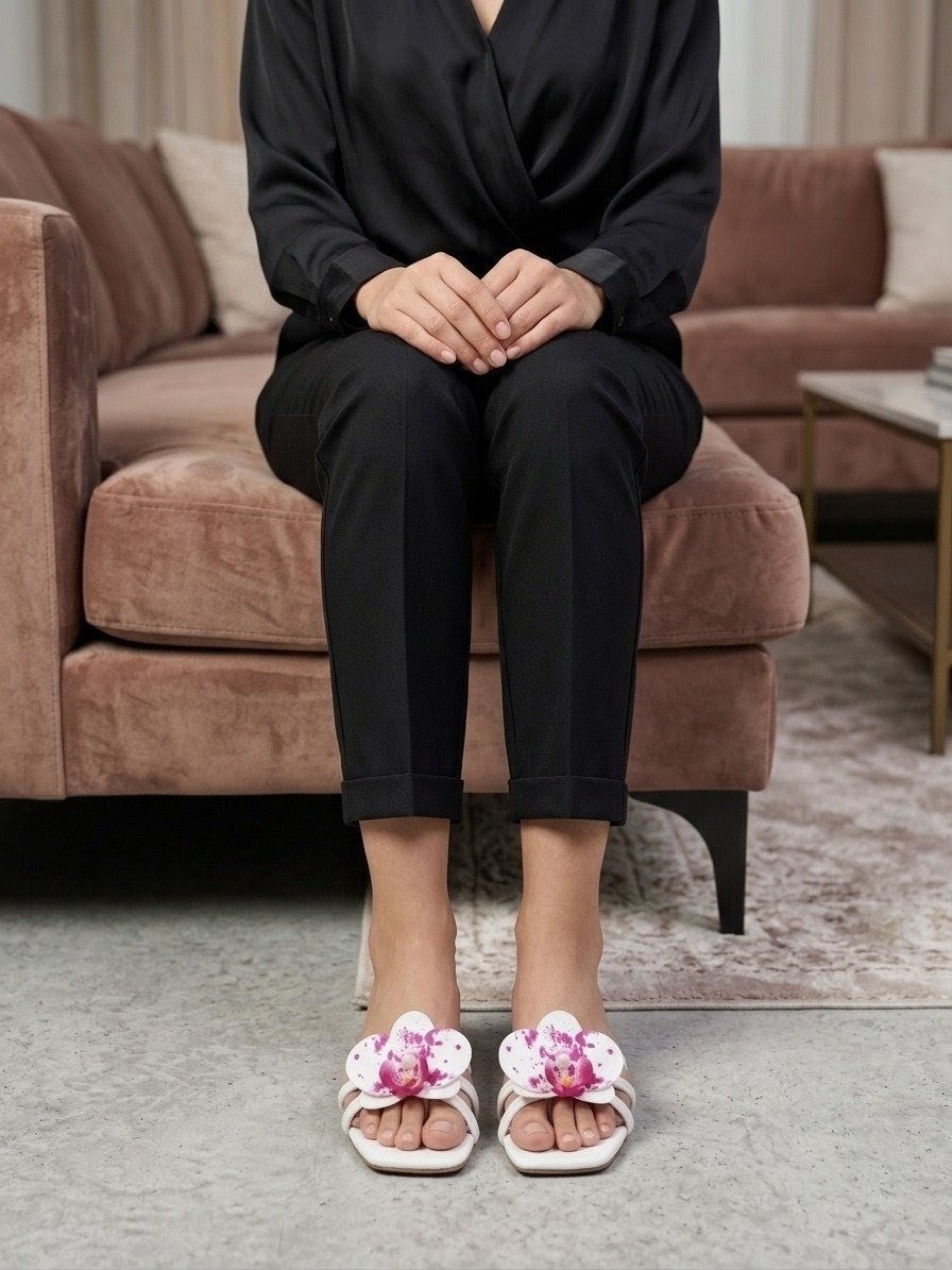Orchid Elegance Strap Sandals