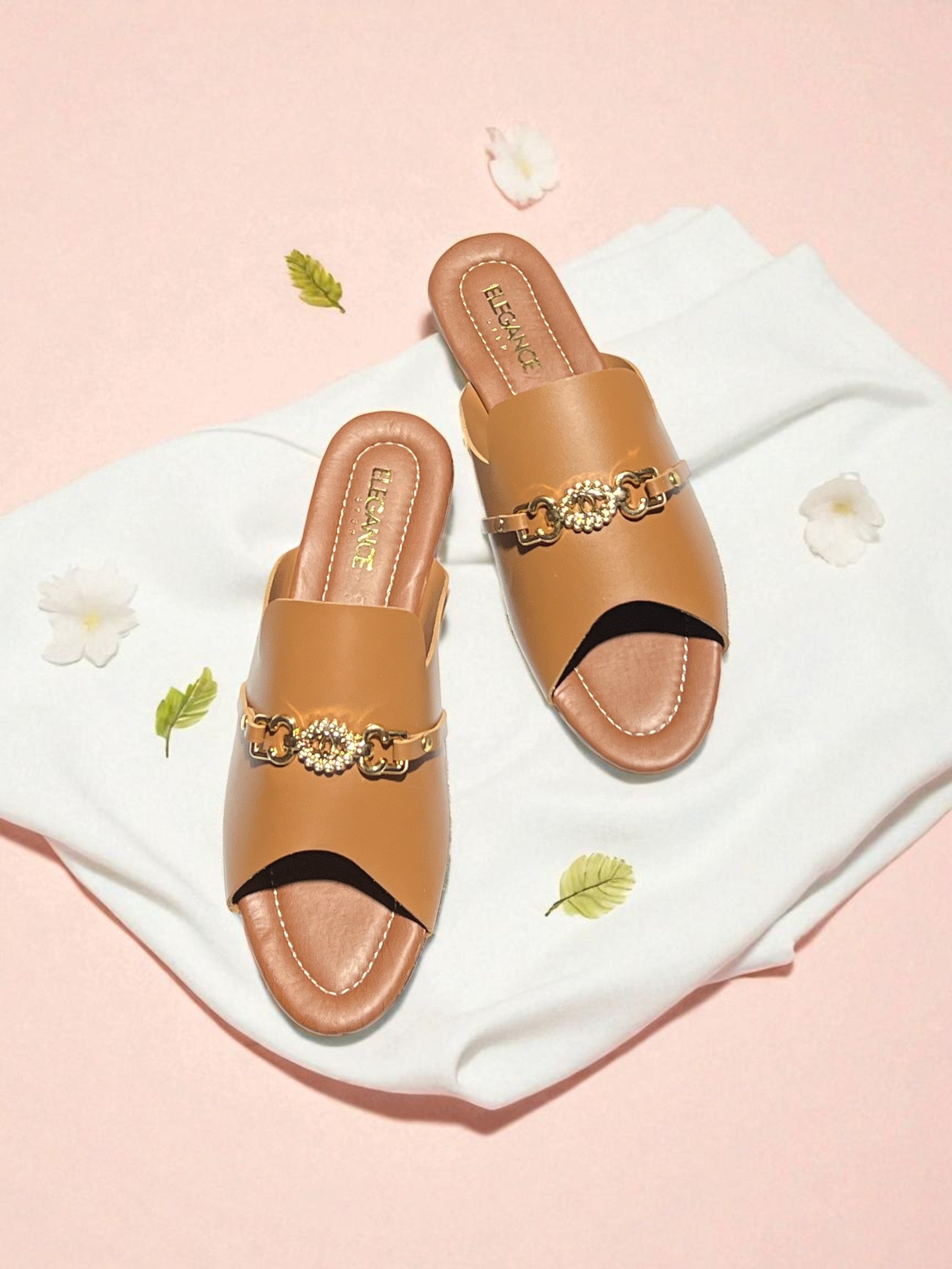 Caramel Chain Mules