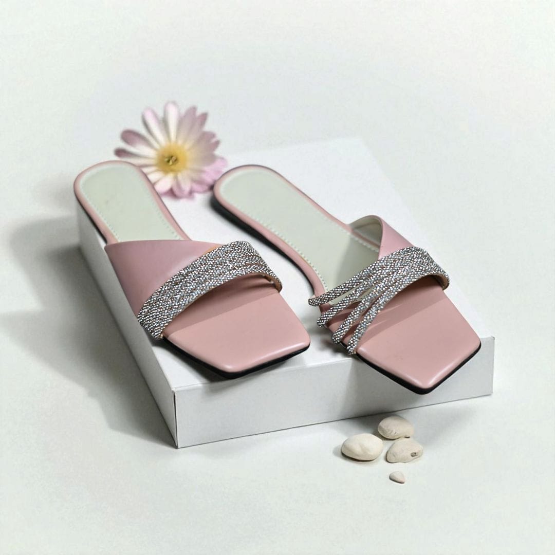 Nude Luxe Spark Slides