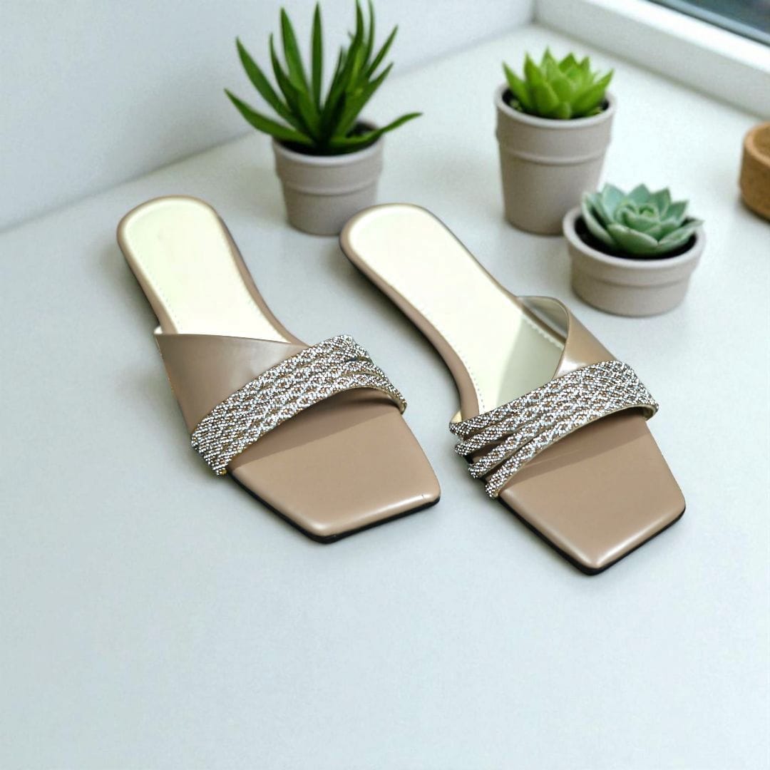 Nude Luxe Spark Slides
