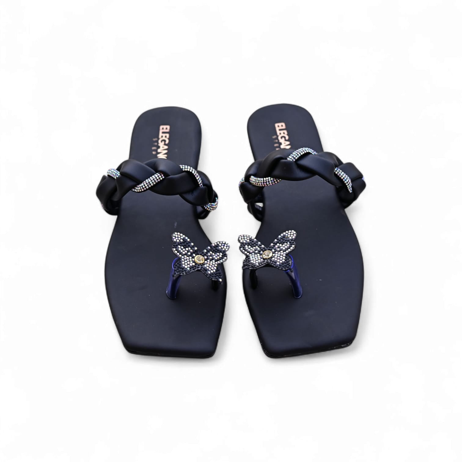 Elegance Crystal Butterfly Flats
