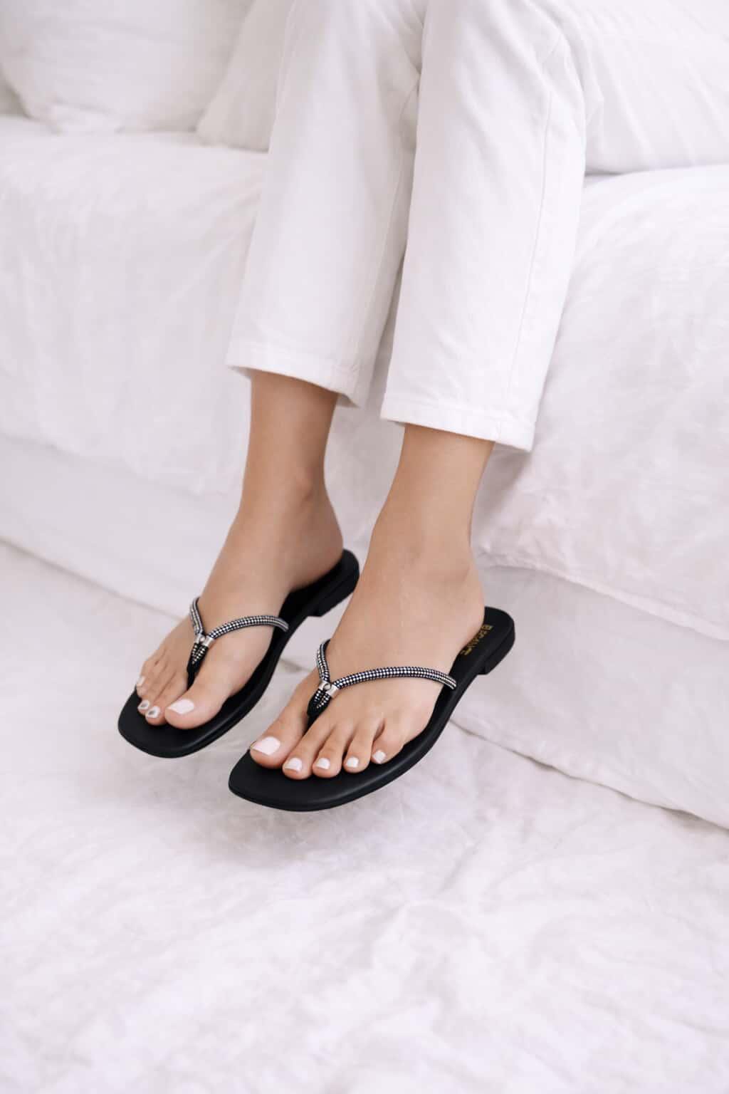 Blush Crystal Charm Slip-Ons