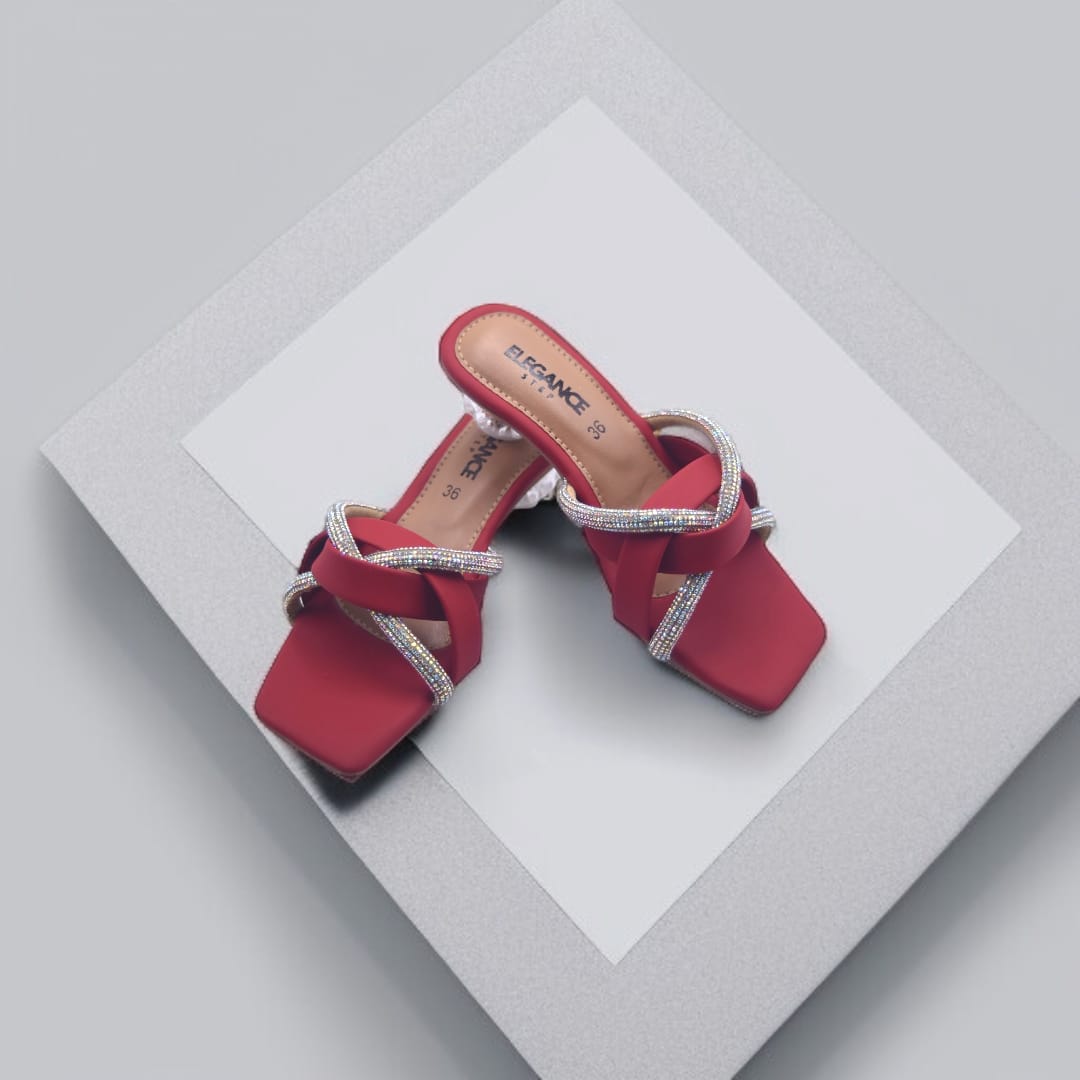 Cross-Strap Heeled Sandals