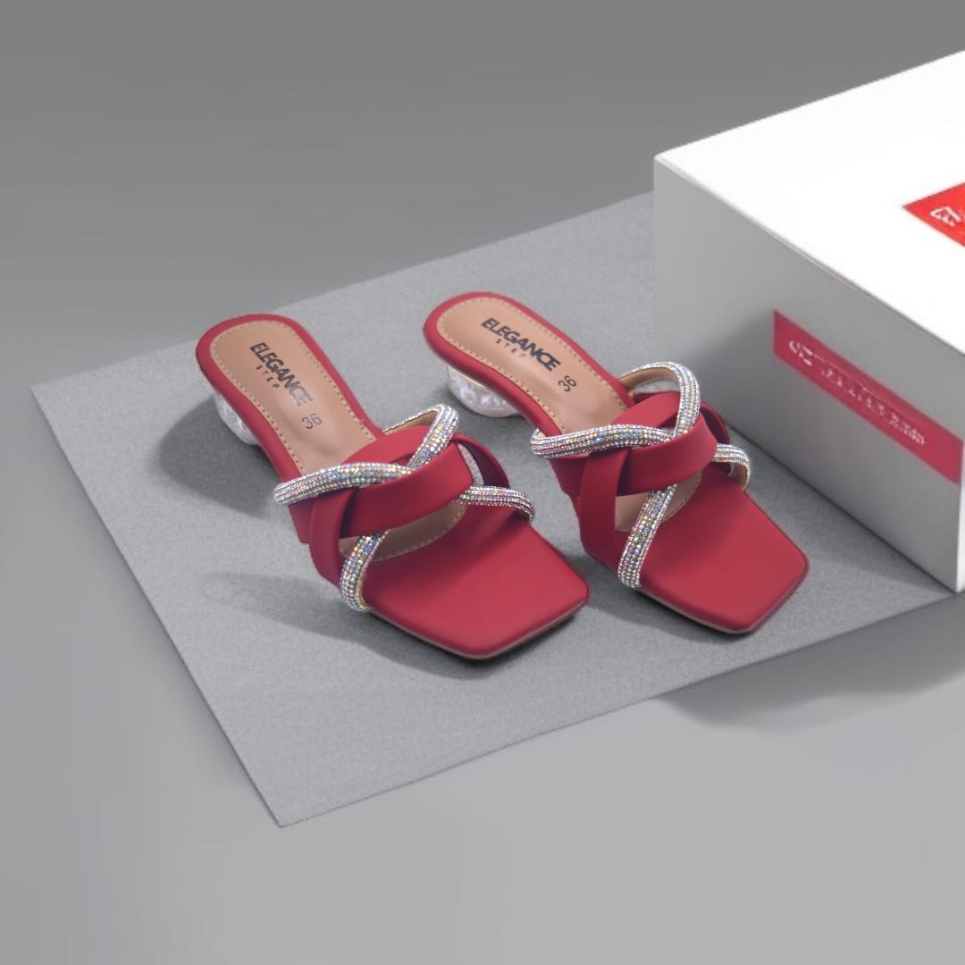 Cross-Strap Heeled Sandals